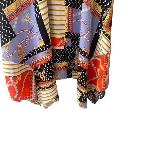 Marc New York Women Small Geometric Asymmetric Mixed Media Scarf Skirt - Picture 3 of 8